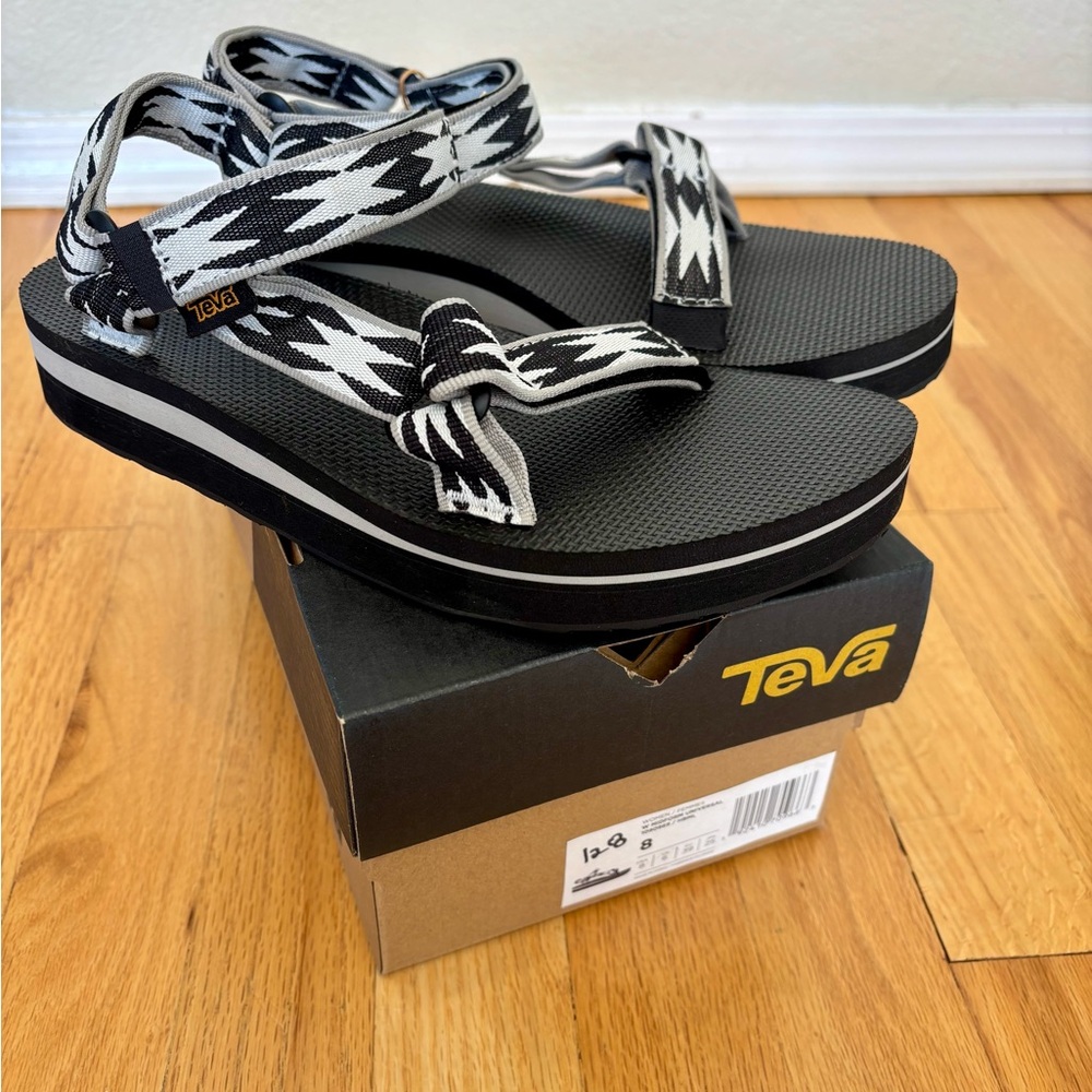 Teva Women's Sandals with Black and White Pattern